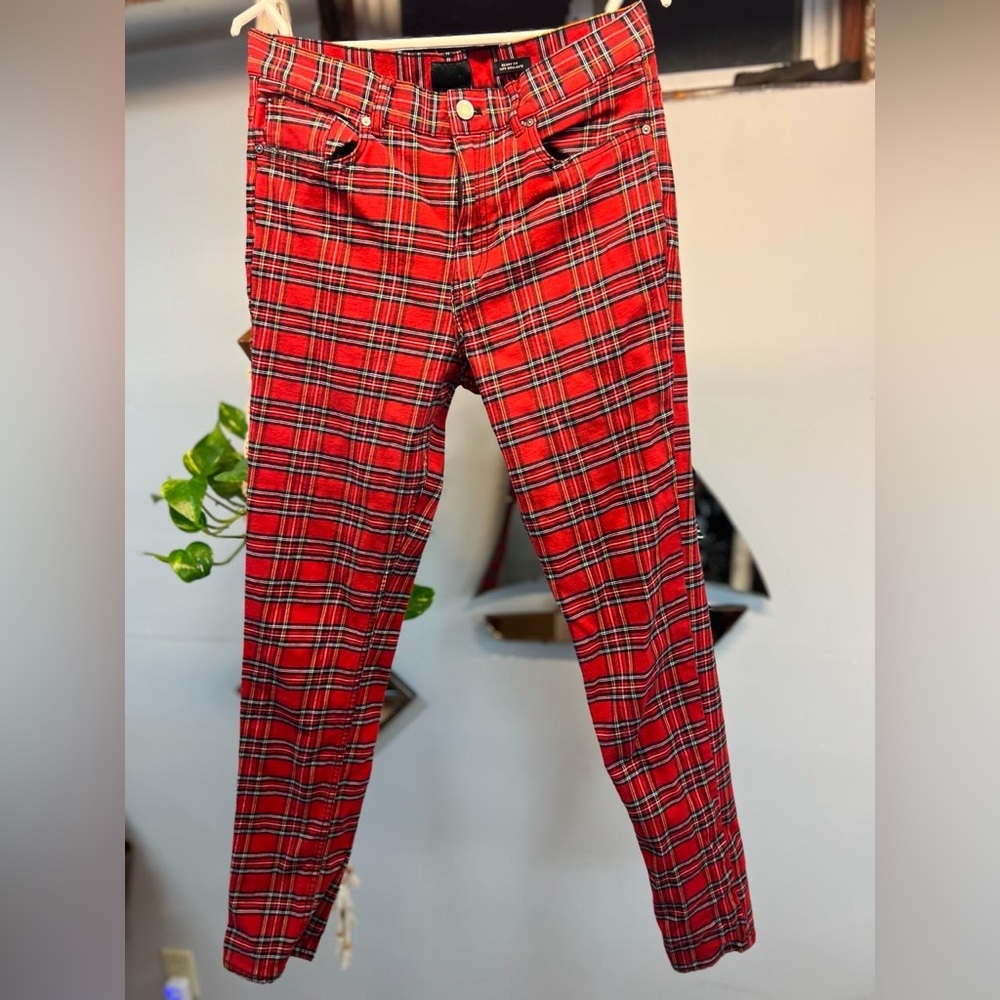 Red plaid pants